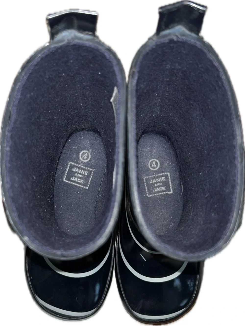 Janie and Jack Navy and White Striped Rain Boots